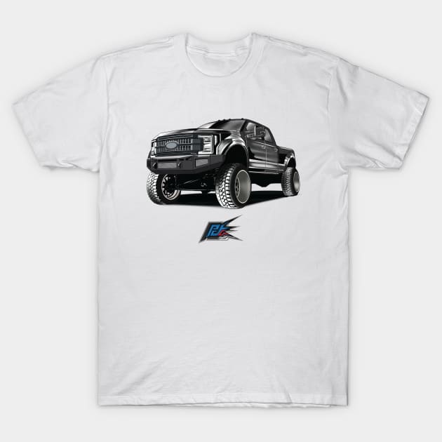 ford f250 hd truck black T-Shirt by naquash